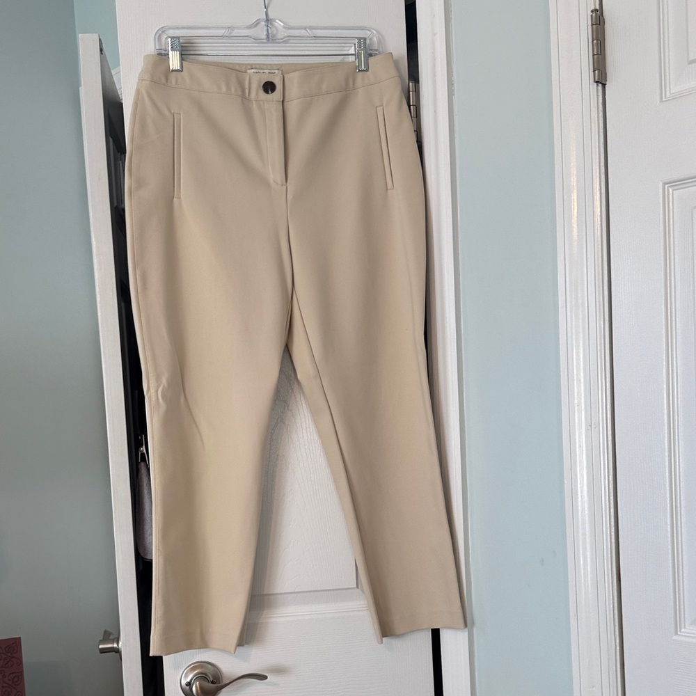 Rachel Zoe Beige Straight-Leg Trousers